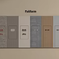 Poliform Fire Safety Equipment Panels With Different Colors And Textures Design 3d model