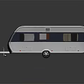Stylish Modern White Caravan Trailer With Sleek Exterior And Black Windows