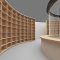 Modern Library Garden Bookshelf Patio 3d model