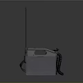 Portable Device With Antenna Display Screen And Control Panel In Dark Casing