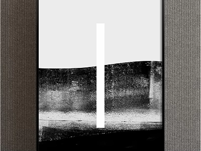 Black And White Abstract Wall Art With Vertical Line And Textured Background 3d model