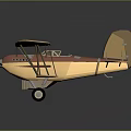 Vintage Yellow And Red Biplane Model With Detailed Propeller And Wings