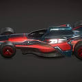 Futuristic Race Car With Streamlined Design Red Black Color And Aerodynamic Features