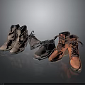 Stylish Brown And Orange Leather Boots Featuring Lace Up Ankle Designs For Fashionable Footwear