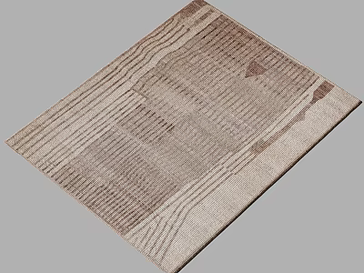 Modern Square Carpet with Neutral Tones and Striped Patterns for Home Decor 3d model