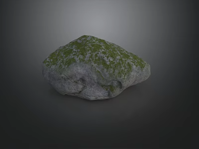 Rockery Stone With Green Moss Natural Texture For Garden Landscape Decoration 3d model