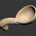 Ancient Stone Carving Sculpture With Spoon Shaped Design And Smooth Handle 3d model