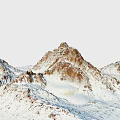 Majestic Snowy Mountain Landscape With Rocky Peaks And Snow Covered Valleys