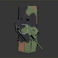6x6 Wheeled Camouflaged Military Vehicle With Multiple Antennas And Roof Mounted Turret