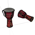 Musical Instruments Old Handmade Drums 3d model