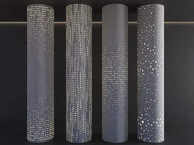 Modern Decorative Column Transparent Concrete Column Luminous Concrete Column Concrete Hole Random Hole Decorative Column Gradient Hole Package Column 3d model
