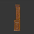 Four Various Styles Wooden Cabinets With Classic Carvings And Lattice Details In Different Brown Tones