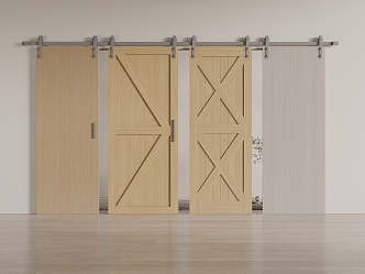 Barn door sliding door 3d model