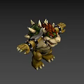 Bowser Game Character With Yellow Skin Horns And Metal Arm Armor Design