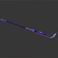 Long Handle Weapon With Metal Shaft Black Silver Design And Curved Head
