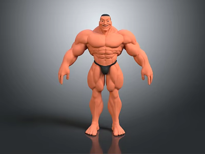 Muscular Male Character 3D Model With Strong Physique And Superhero Features 3d model