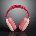 Modern Over Ear Headphones With Red Headband And Soft Pink Ear Cushions Design