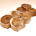 Natural Wooden Log Slice Leisure Chairs With Round Shape And Smooth Texture