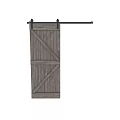 Rustic Wooden Swing Door With Black Metal Hardware And Distressed Finish