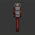 Red Sci Fi Toy Gun With Colorful Windows Circular Dial And Black Grip