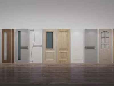 Various Hinged Door Designs in Different Materials and Styles for Home Interior 3d model