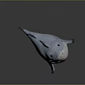Cute 3D Cartoon Shark Character With Blue Body Open Mouth And Sharp Teeth