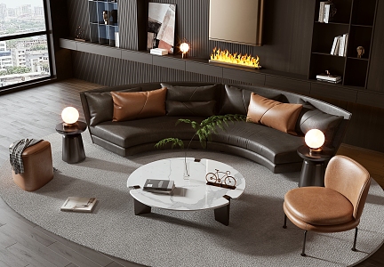 Sofa coffee table combination 3d model