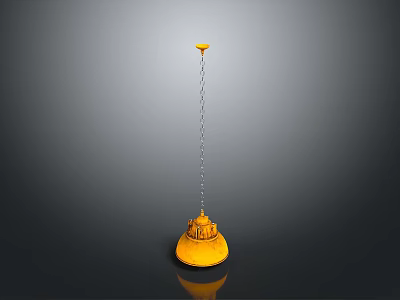 Modern Yellow Device With Long Metal Rod And Round Base Design 3d model