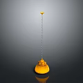 Modern Yellow Device With Long Metal Rod And Round Base Design