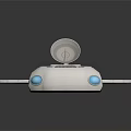 Futuristic Spacecraft With Satellite Antenna White Body And Blue Lights For Cosmic Exploration