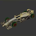 Aerodynamic McLaren Formula 1 Racing Car With Silver Body Black Accents And Red Wheel Rims