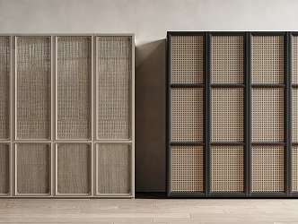Middle Ancient Wardrobe Rattan Wardrobe Rattan Cabinet Door Middle Ancient Wardrobe Rattan Wardrobe Finished Wardrobe 3d model
