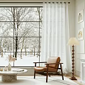 French Curtain Fabric Curtain 3d model