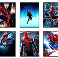 Set of Spider-Man Posters with Different Vibrant Action Poses and Dynamic Designs