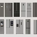 Various Modern Refrigerators and Freezers With Different Door Styles Color Options and Digital Displays