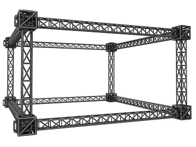 Sturdy Metal Truss Frame For Displaying Musical Instruments And Art Supplies 3d model