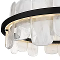 Modern Circular Chandelier With Black Frame And Transparent Glass Hanging Elements 3d model