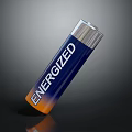 Energized Battery with Blue Orange Gradient and Silver Top for Daily Use 3d model