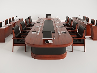 Chinese Conference Tables and Chairs 3d model