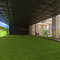 Spacious Interior Space Featuring Large Natural Landscape Screen And Wooden Flooring