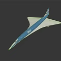 Sleek Blue And White Model Aircraft With Streamlined Design And 180 Logo On Black Surface