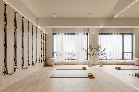 Modern Yoga Room 3d model