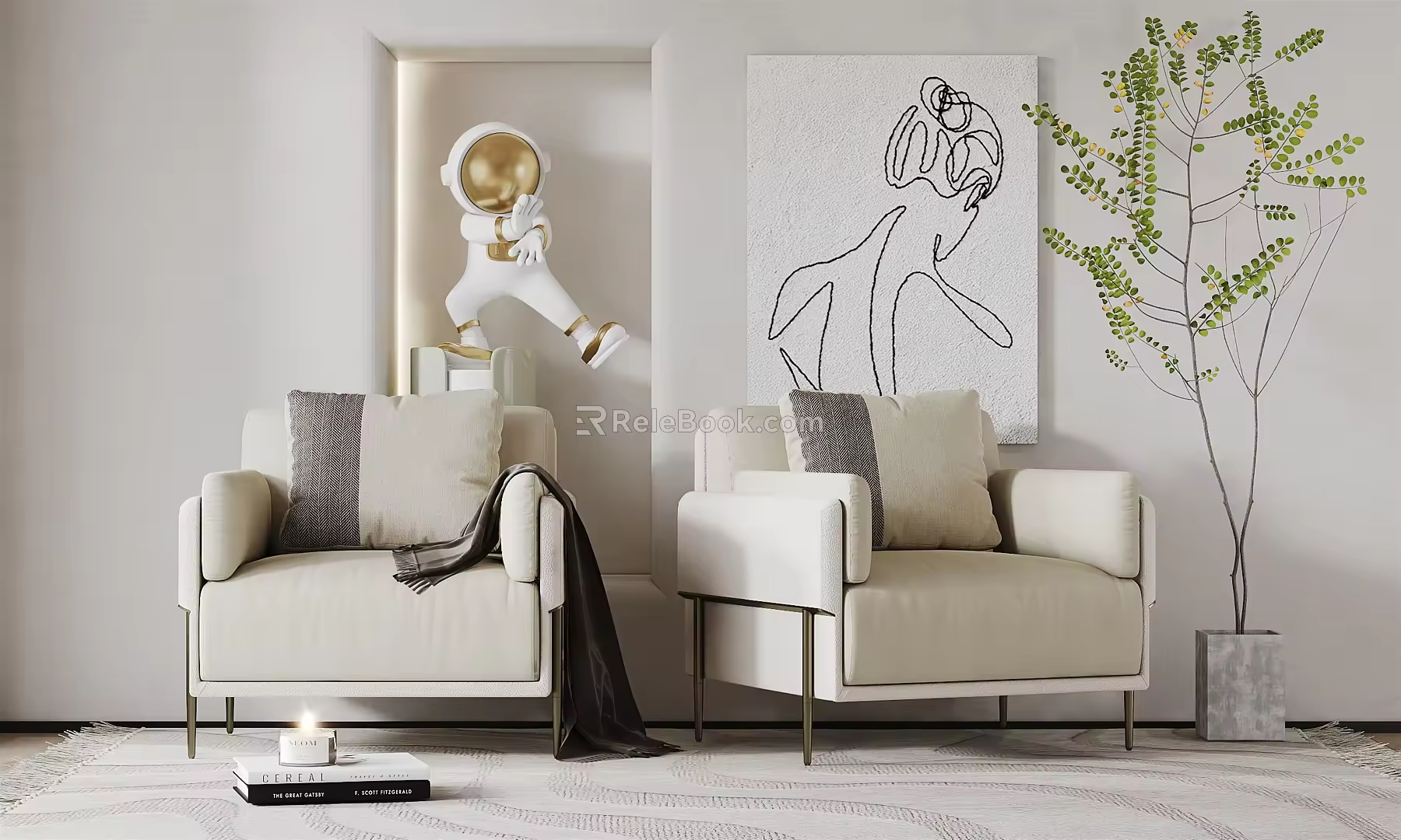 Modern single sofa 3d model