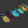 Colorful Comfortable Slippers With Yellow Green Blue And Multicolor Patterns For Daily Wear