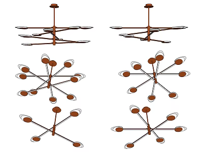 Modern Chandelier Designs With Multiple Branches And Decorative Lighting Fixtures For Home Interior 3d model