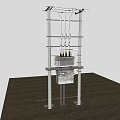 Industrial Equipment With Metal Frame Suspended Cables And Outdoor Control Cabinet Structure