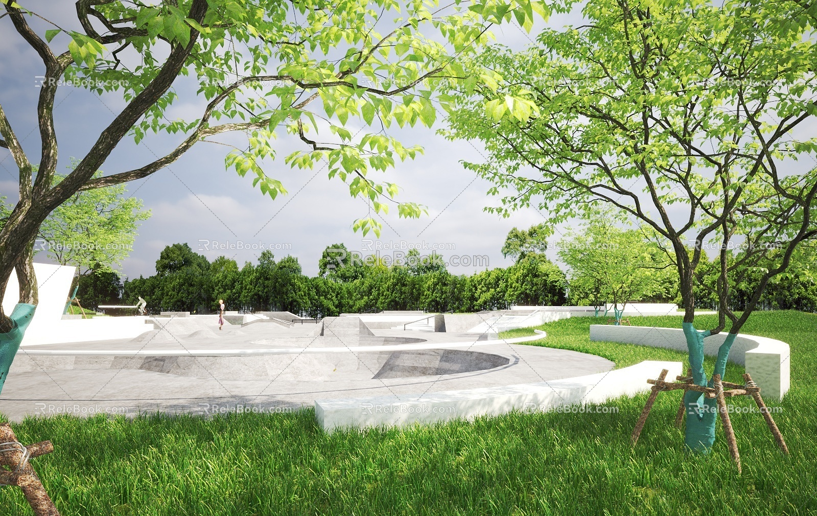 Modern Park Park Landscape Garden Trail Landscape 3d model