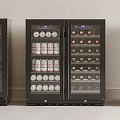 Modern Double Glass Door Wine Cooler For Canned Drinks And Bottled Wine Storage