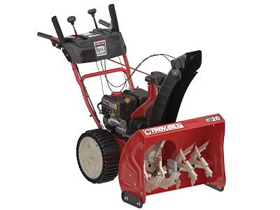 Red Troy-Bilt Industrial Snow Blower With Powerful Engine Rotating Blades For Efficient Snow Clearing 3d model