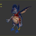 Fantasy Winged Humanoid Game Character With Large Nose Leather Armor And Tail